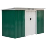 9 x 4FT Outdoor Metal Frame Garden Storage Shed w/ 2 Door