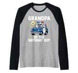 Grandpa Of The Birthday Boy Police Car Policeman Officer Cop Raglan Baseball Tee