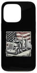 iPhone 13 Pro Semi-Trailer Trucker Big Rig American Flag Truck Driver Case