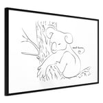 Plakat - Sleepy Koala - 90 x 60 cm - Sort ramme