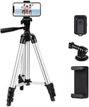 Phone Tripod,LINKCOOL 42" Aluminum Lightweight Portable Camera Tripod for iPhone/Samsung/Smartphone/Action Camera/DSLR Camera with Phone Holder & Wireless Bluetooth Control Remote (Silver)