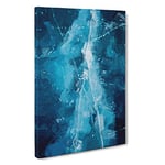 Big Box Art The Cracked Ice in Abstract Canvas Wall Art Framed Picture Print, 30 x 20 Inch (76 x 50 cm), Teal, Turquoise, Blue, Turquoise, Blue