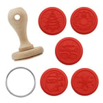 PME CH24CCC101 Christmas Cookie Embossing Stamp Set of 7, 'Tis The Season, Silicone, Red