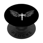 Coque de protection pour téléphone portable avec motif croix Jésus sur la croix PopSockets PopGrip Interchangeable