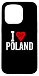 iPhone 15 Pro Funny Design Retro I Love Poland with a Red Heart Case