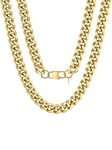 FOCALOOK Chaîne Gourmette Homme 12mm Grosse Maille Collier Ras du Cou Plaqué Or 45cm Rappeur Hip Hop Punk Style