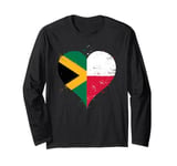 Vintage Flag in Heart for Jamaica Poland A Jamaican Polish Long Sleeve T-Shirt