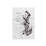 3dRose "Mad Hatter Have I Gone Mad Alice in Wonderland Towel, White, 15 x 22-Inch