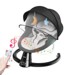 Uuoeebb Baby Bouncer with Bluetooth, Baby Bouncer from Birth with 5 Swing Speed, 3-Stage Timer and Remote Control, Baby Swing Chair from Birth (Black)