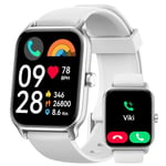 Yoever Montre Connectée Femme avec Alexa, 1.8" Montre Smartwatch avec Répondre Appel Moniteur de SpO2 Fréquence Cardiaque Sommeil 100 Sport Podometre Etanche IP68 Montre Femme pour Android iOS Blanc