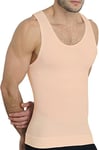 UnsichtBra Shapewear Maillot de corps pour homme | Body Shaper T-shirt fonctionnel pour homme | T-shirt de compression ventral pour homme Blanc/beige/noir, 1 x beige, XL