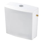 Wirquin 50720024 Réservoir d'eau pour wc Iseo clean bas apparent en plastique avec kit de chasse d'eau complet économie d'eau, blanc