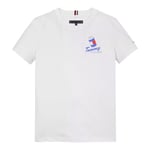 T-shirt Junior Garçon Tommy Hilfiger coton avec manches courtes et col rond blanc