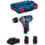 Bosch - Perceuse visseuse 12V gsr 12V-15 fc - 2 batteries Li-Ion 2Ah + chargeur + coffret L-Boxx - 06019F6001