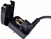 European EU Schuko to UK 3 Pin Converter Plug 13A Black (Grounded)