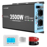 OLTEANP Onduleur 3500W/7000W Convertisseur De Tension 12v à 230v Onde Sinusoïdale Pure Onduleur De Voiture Avec 2 Prises Ac, Ports Type-C Et Usb, Télécommande à Écran Lcd, Pour Camping-Cars Caravanes.