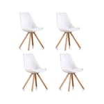Lot de 4 chaises scandinaves blanches - Helsinki Designetsamaison Blanc