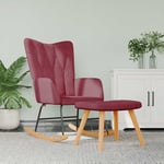 Prolenta Premium - Furniture Limited - Chaise à bascule avec tabouret Rouge bordeaux