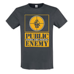 Amplified Public Enemy Yellow Fight The Power T-Shirt M Charcoal (US IMPORT)