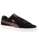 Puma Girls Trainers Junior Suede Heart Leather Lace Up black - Size UK 4.5