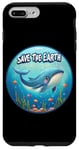 Coque pour iPhone 7 Plus/8 Plus Cute Save our Planet, Jour de la Terre, Journée de la Terre Cool Whale