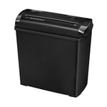 Fellowes P-25S Basic Security Strip Cut Personal Shredder, Shreds 5 A4 Sheets into an 11 Litre Bin, for Occasional Home Use, Black/Grey, Standard