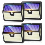 Outdoor Solar Lights, 238 LED Solar Security Lights and 3 Modes Motion Sensor 270° Wide Angle Solar Powered Lights IP65 Waterproof Solar Wall Light for Front Door, Yard, Garage, Garden (4 Pack)