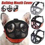 Snout Dog Nosparti, Andningsbar Mesh, Plat Nosparti, Bulldog Mask, Munskydd Black M