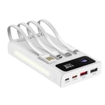 Batterie Secours 25800mAh Câble 4 en 1 Port USB 22.5W et USB C 20W LinQ blanc