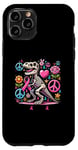 Coque pour iPhone 11 Pro Peace Love Cure T-Rex Dinosaure Sensibilisation au cancer du sein