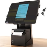 Support pour iPad POS avec Espace pour imprimante pour 9.7-12.9 Pouces iPad Galaxy - Support antivol pour Tablette en métal avec clé et Serrure pour Les commerces de détail et Les Restaurants