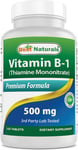 Best Naturals Vitamin B1 as Thiamine Mononitrate 500 Mg 120 Tablets Pack of 1