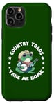 Coque pour iPhone 11 Pro Country Toads Take Me Home, crapaud cowboy cool jouant de la musique