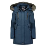 Geographical Norway CORALY Lady - Grande Parka pour Femme - Manteau Hiver Chaud - Blouson Manches Longues - Col en Fausse Fourrure Elegant - Manteaux Mode Casual (Marine XXL) Taille 5