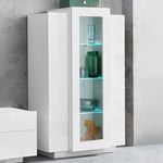 Meuble vitrine de salon blanc haut design moderne 80x120cm Corona Lacq