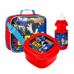 Back To School Sonic The Hedgehog 3 Piece Lunch Bag Insulated Thermal Set Boys