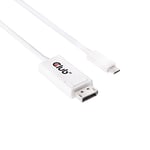 CLUB3D Cac-1517 USB-C vers câble Adaptateur DisplayPort Displayport 1.2 4K 60 Hz 1,2 m Blanc