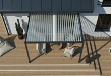 Pergola manuelle bioclimatique adossée aluminium gris foncé Cameo 4,04 x 3,11 m