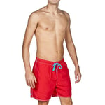 arena Men's Fundamentals Solid Boxer Beach Short, Red/Turquoise, Medium