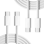 Câble De Charge Pour Iphone 15 2m 2pack, 60w 2m Nylon Cordon Pour Iphone 15/15 Pro/15 Pro Max Samsung S23 S22 S21 Note 10 Pro Ipad Câble De Type C Vers Type C Câble De Chargeur Usb C À Charge Rapide