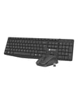 Natec Squid - keyboard and mouse set - 2in1 - US - black - Näppäimistö ja Hiirisetti - Yhdysvaltain englanti - Musta