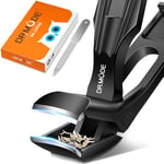 Coupe Ongle Pied, DRMODE Coupe Ongles dur et epais à tête inclinée pour personnes âgées, professionnel Pinces à Ongles allemand avec large ouverture de mâchoire Nail Clipper, noir