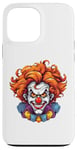 Coque pour iPhone 13 Pro Max Costume de clown maléfique effrayant effrayant pour Halloween