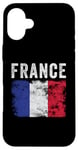 Coque pour iPhone 16 Plus Drapeau de la France vieilli – Hommes, femmes, enfants – Drapeau français