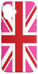 iPhone 16 Plus Cool Pink & Red British Art Flag The Union Jack Case