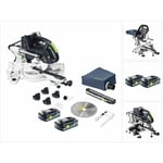 Ksc 60 eb kapex Scie à onglets radiale sans fil 216mm 18V/36V sans charbons + 2 Batteries 4,0Ah - sans chargeur - Festool