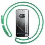 Tumundosmartphone Étui pendentif transparent pour Xiaomi 14 Pro 5G avec cordon vert d'eau