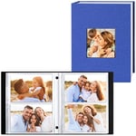 Lanpn Album Photo 10x15 200 Pochette 2 Paquets, Lin Tissu Album pour Horizontal Photos (Bleu)