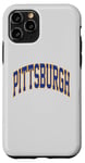 Coque pour iPhone 11 Pro T-shirt rétro Pittsburgh Throwback classique Pittsburgh bleu doré