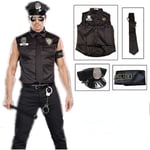 Mordmysterium Halloween Kostymer Vuxen Amerika U.S. Polis Smutsig Polis Officer Kostym Topp Skjorta Fancy Cosplay Kläder För Män